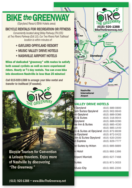 Bike the Greenway rack card