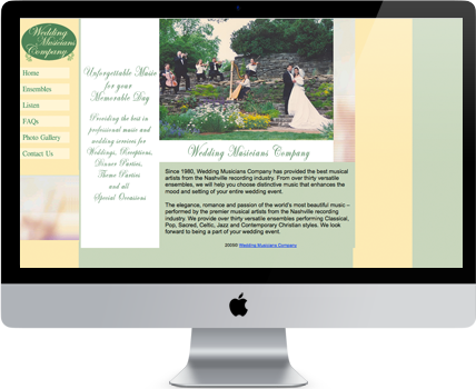 Wedding Musicians Company old website