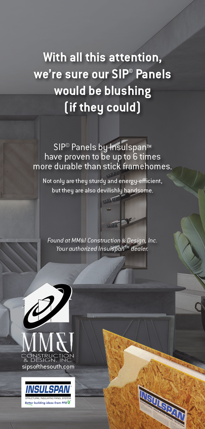 SIP print ad gray interior with shelving unit and sofa, white ceiling