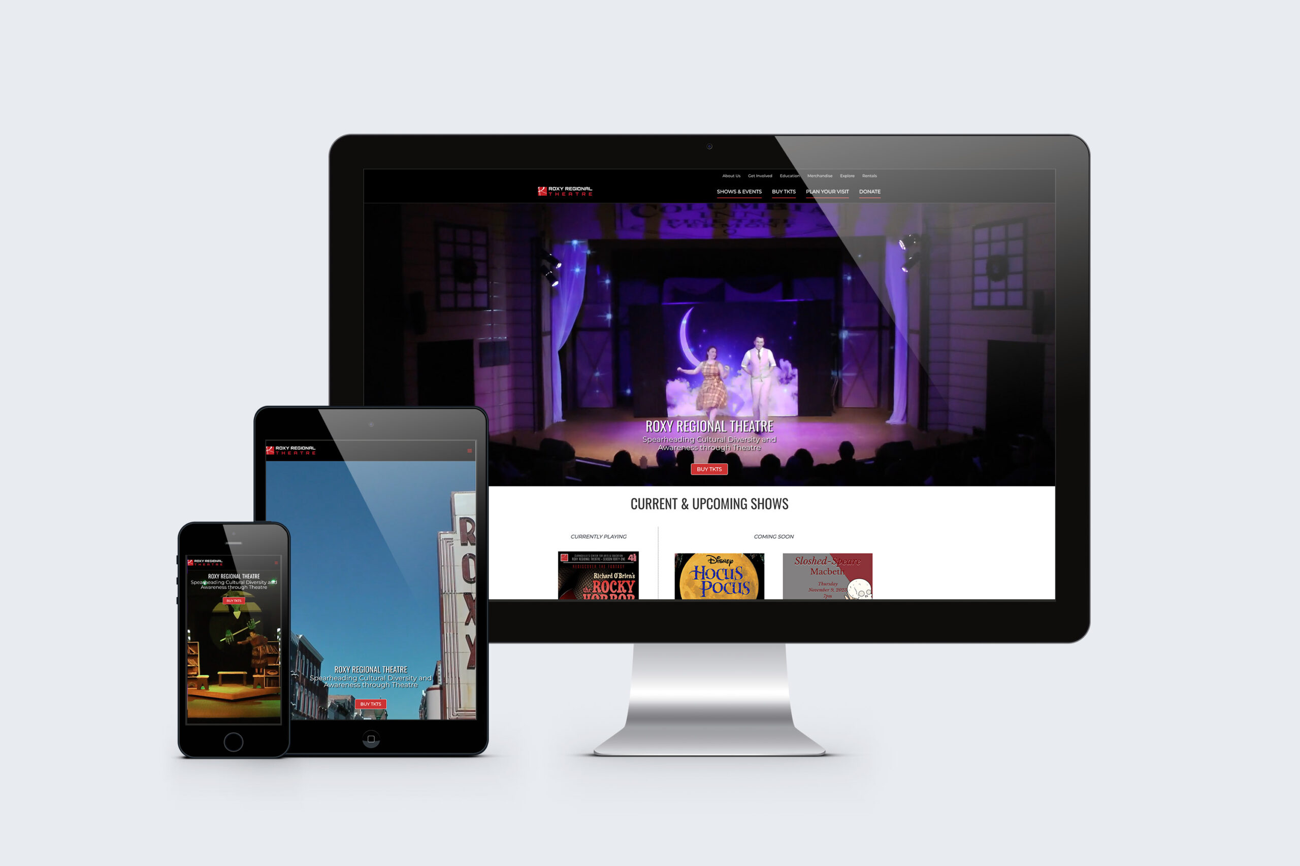 Roxy Regional Theatre website redesign